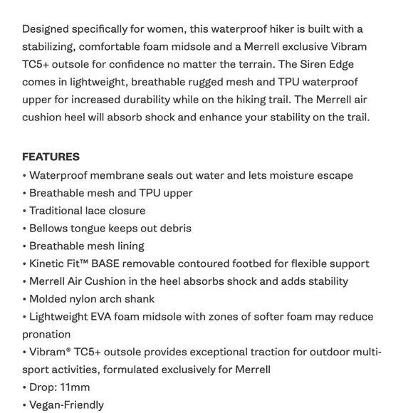 Merrill Women’s Siren Edge 3 Waterproof shoes - Picture 2 of 8